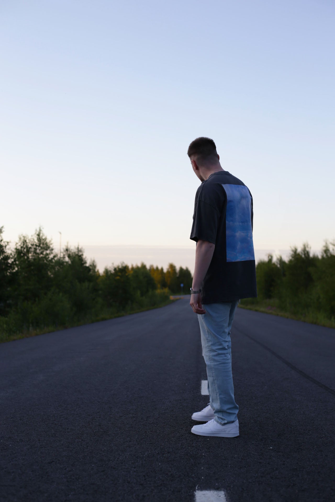 CLOUDS Oversized Tee (Vintage Black)