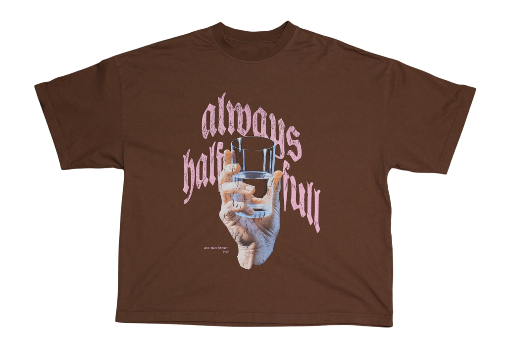 HALF FULL Tee (Brown)
